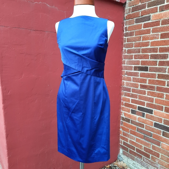 Talbots High Neck Twist Front Sleeveless Short Dress Wedding MOB Spring 4P NEW - Picture 3 of 13
